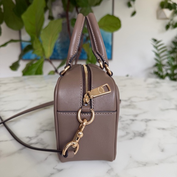 Coach Satchel Crossbody Dark Stone Leather Gold CT776 - Picture 4 of 16